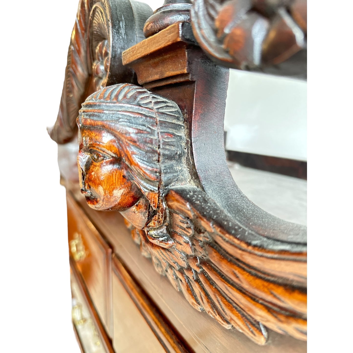 Chippendale-Style Mahogany Tall Chest with Shell Carving