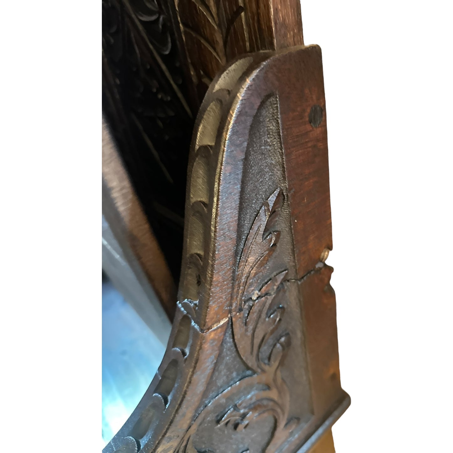 Antique Hand-Carved Oak Hall Bench with Storage – English Gothic Revival