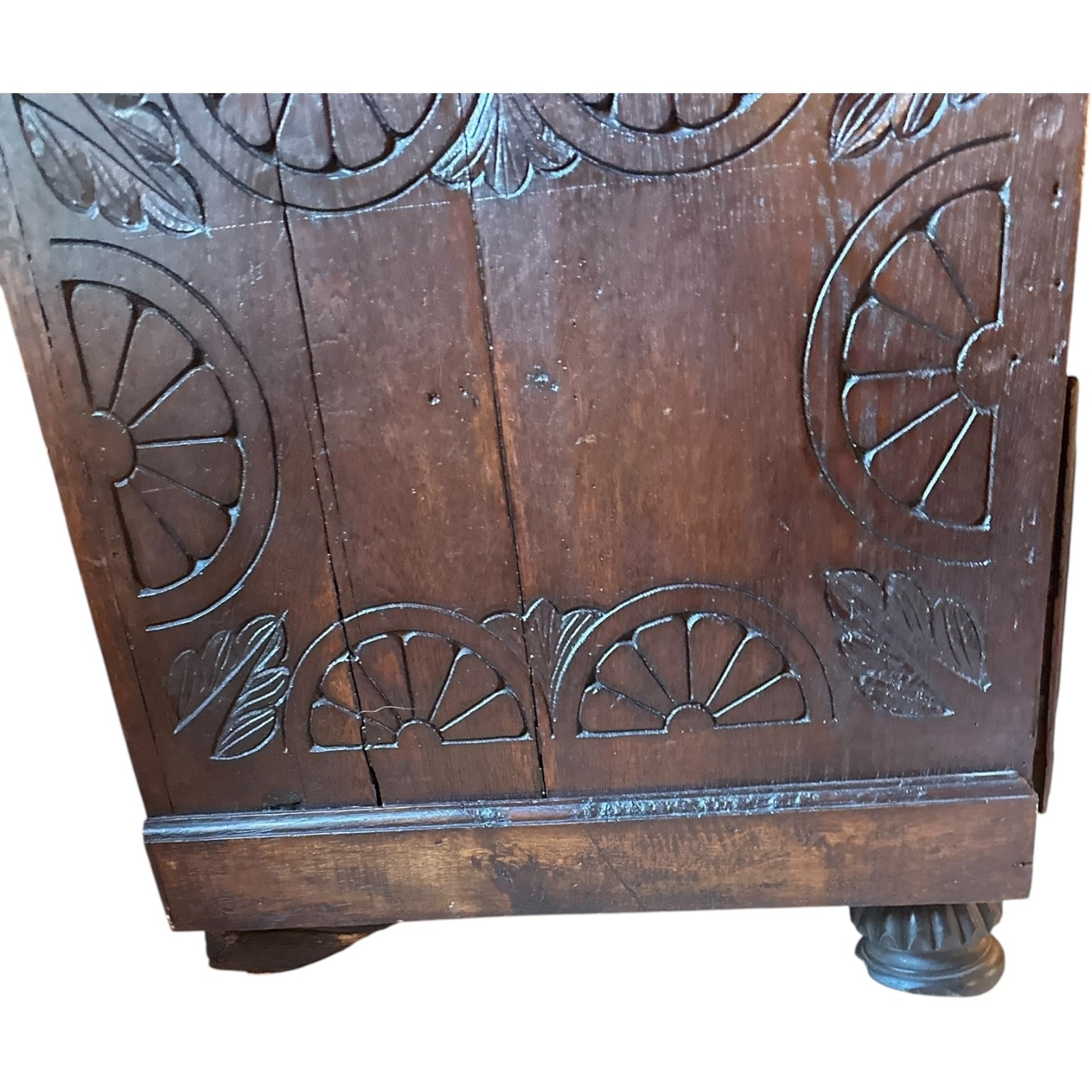 Antique Hand-Carved Oak Hall Bench with Storage – English Gothic Revival