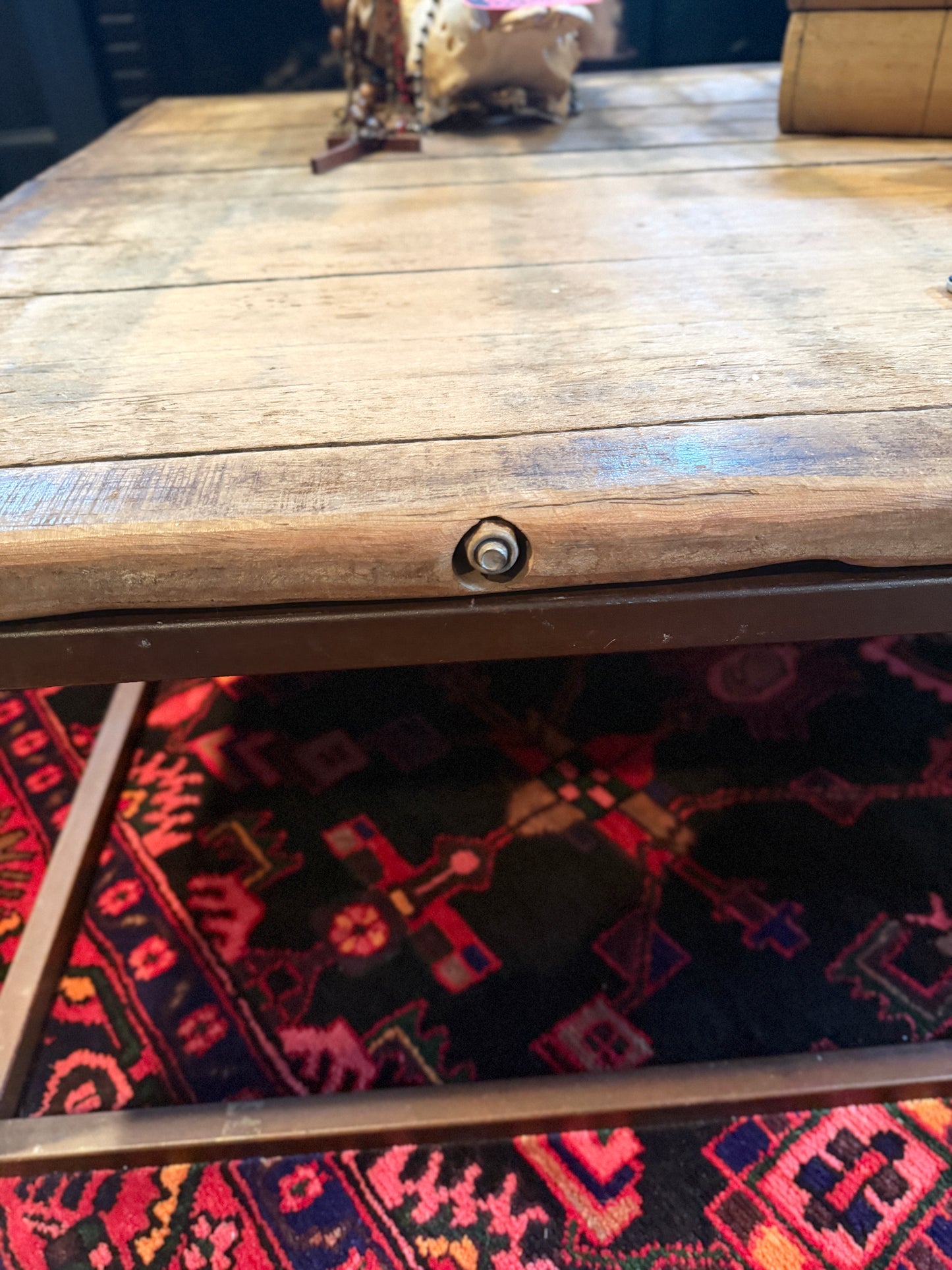 Restoration Hardware Bookmaker Coffee Table with Iron Base