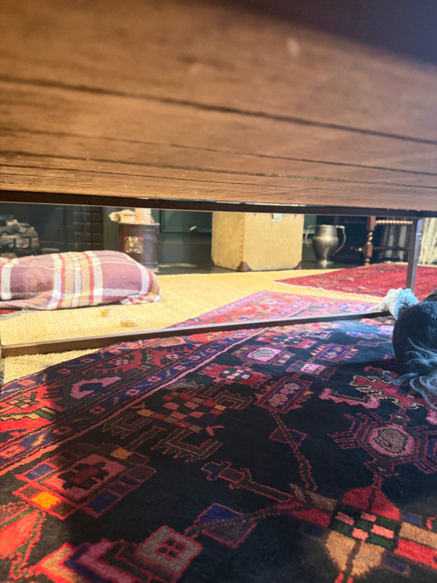 Restoration Hardware Bookmaker Coffee Table with Iron Base