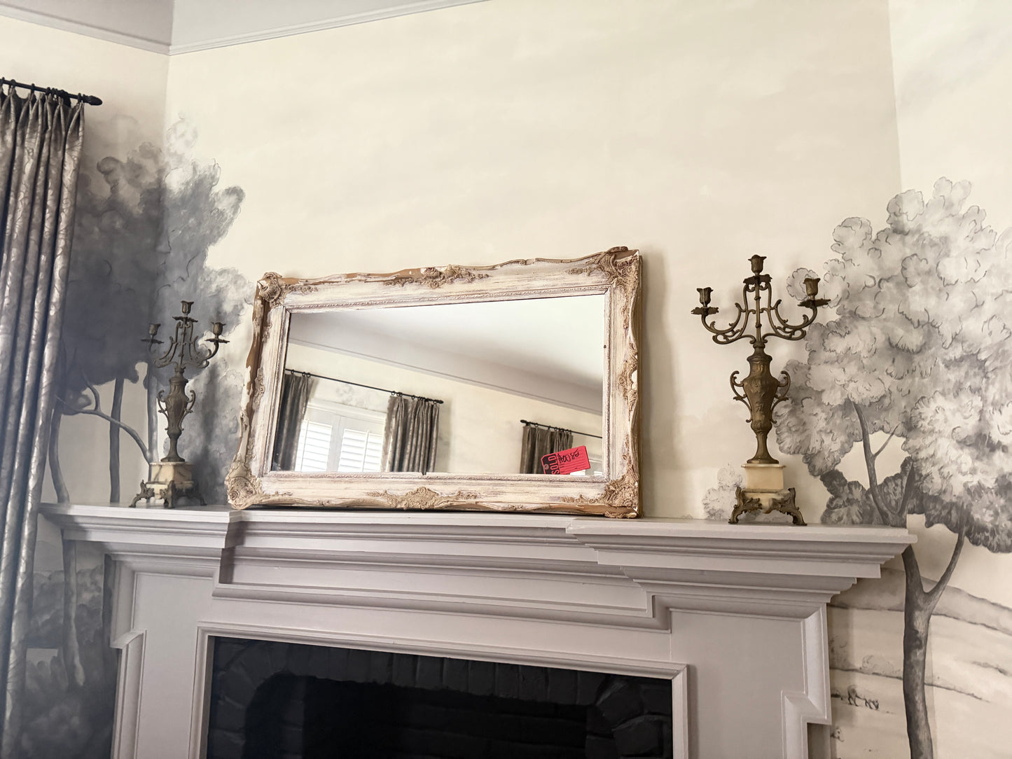 Pair of Antique French Bronze & Marble Candelabras