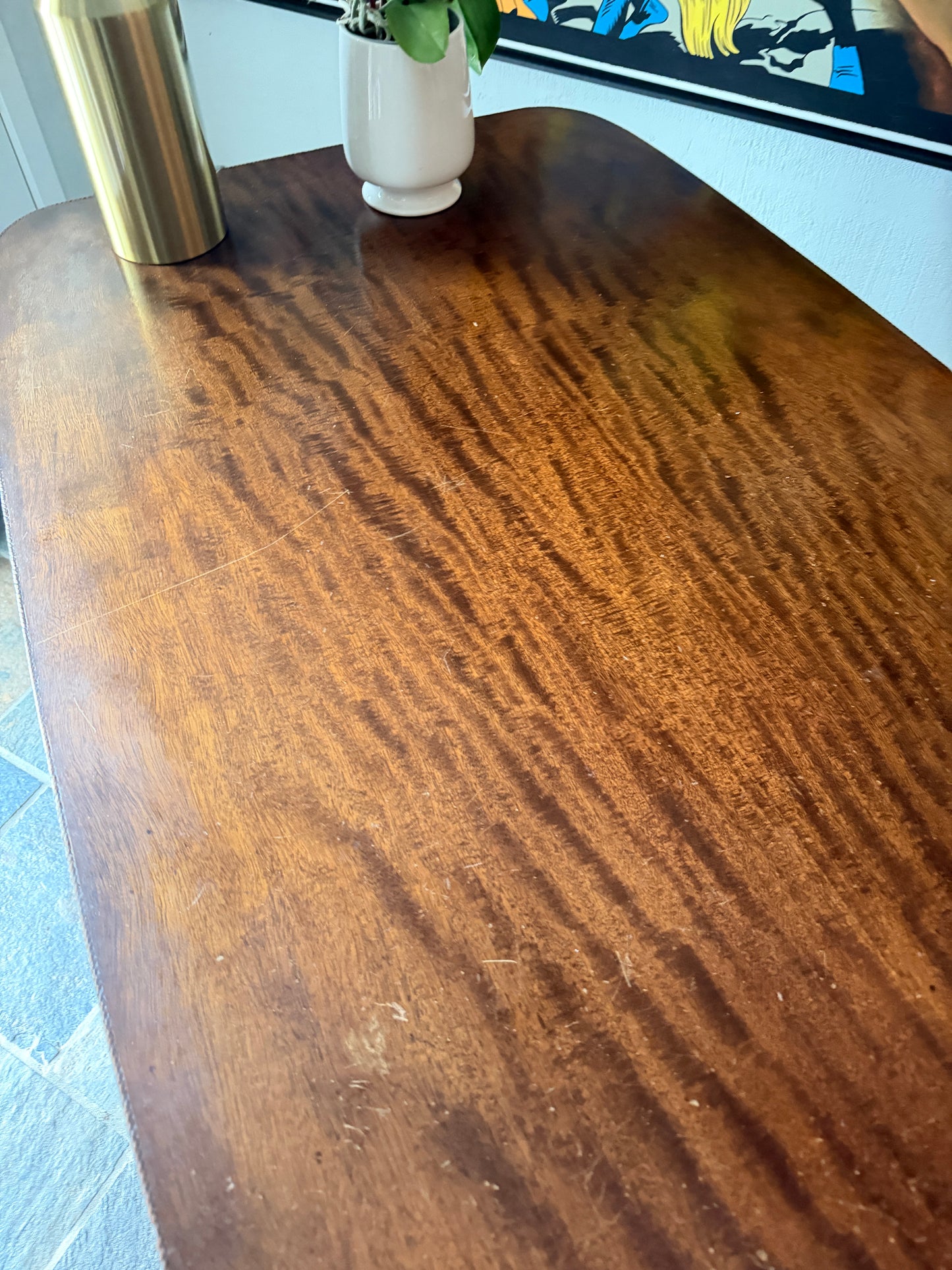 Antique French Mahogany Writing Desk with Cabriole Legs