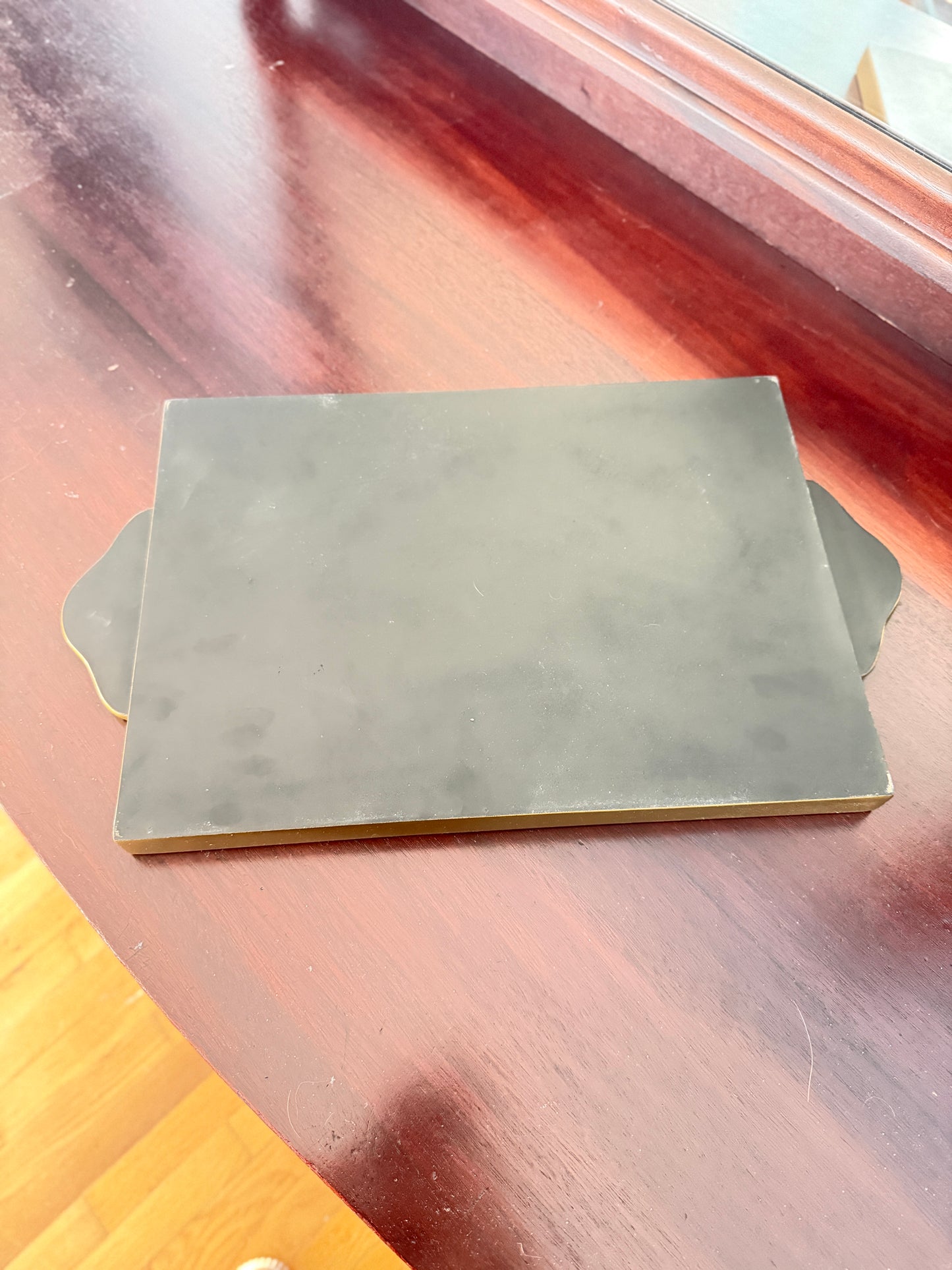 Vintage Reverse Glass Floral Tray