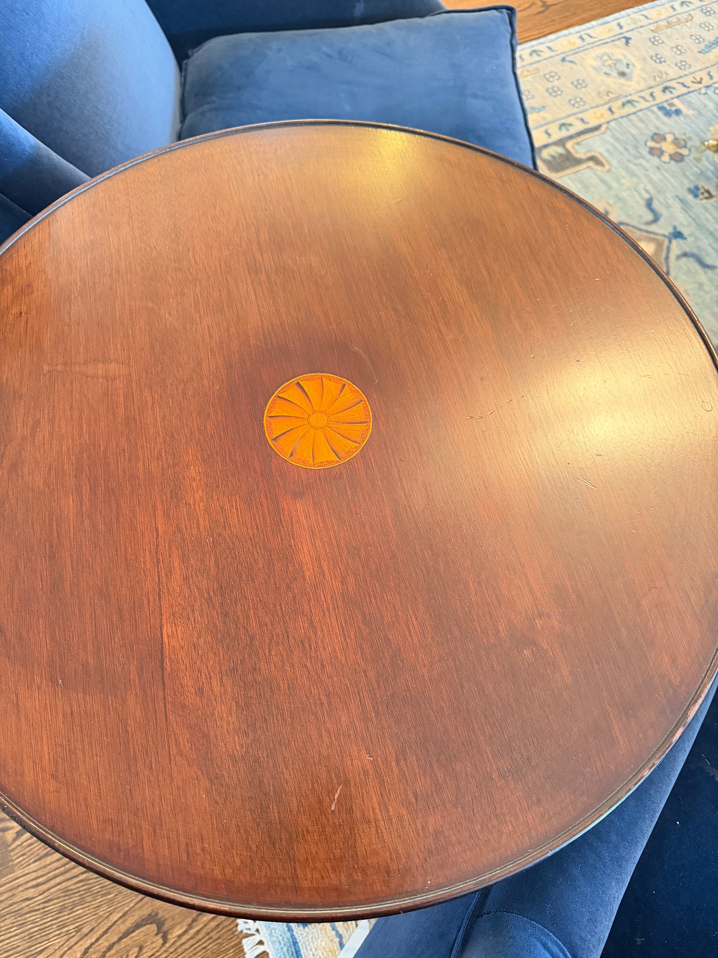 Antique Tilt Mahogany Table with inlay