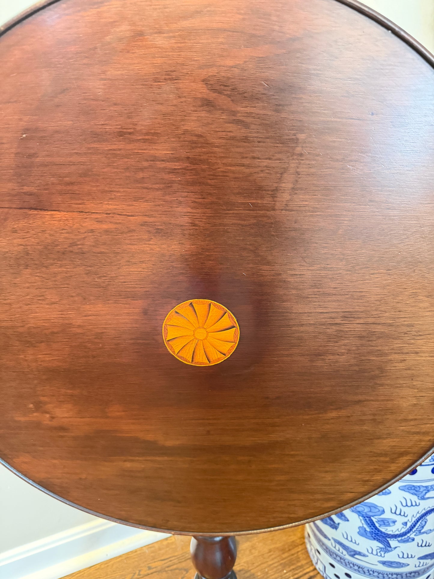 Antique Tilt Mahogany Table with inlay