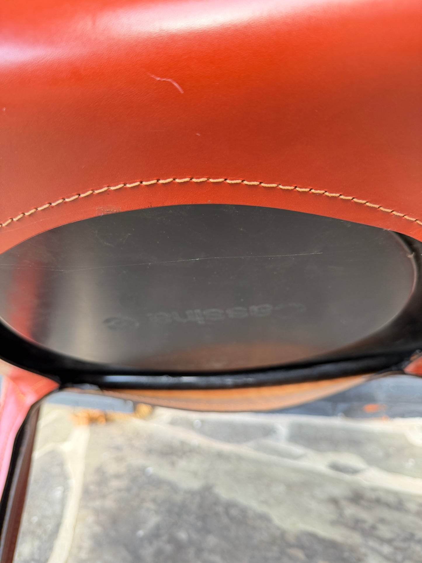 Cassina Italian Leather Armchair – Burnt Orange / Saddle Leather