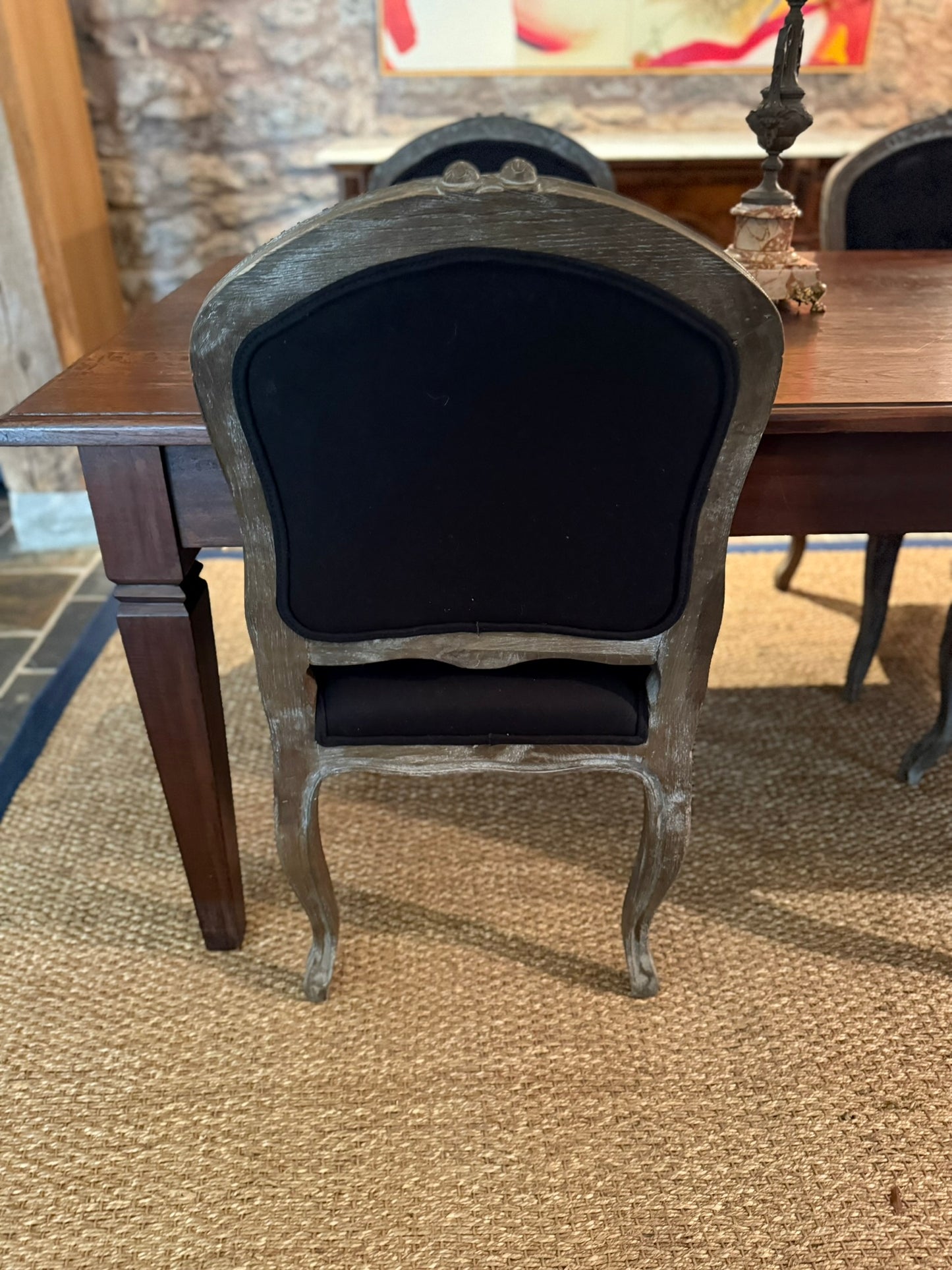 Restoration Hardware Set of 4 Dining Chairs- Black Upholstered