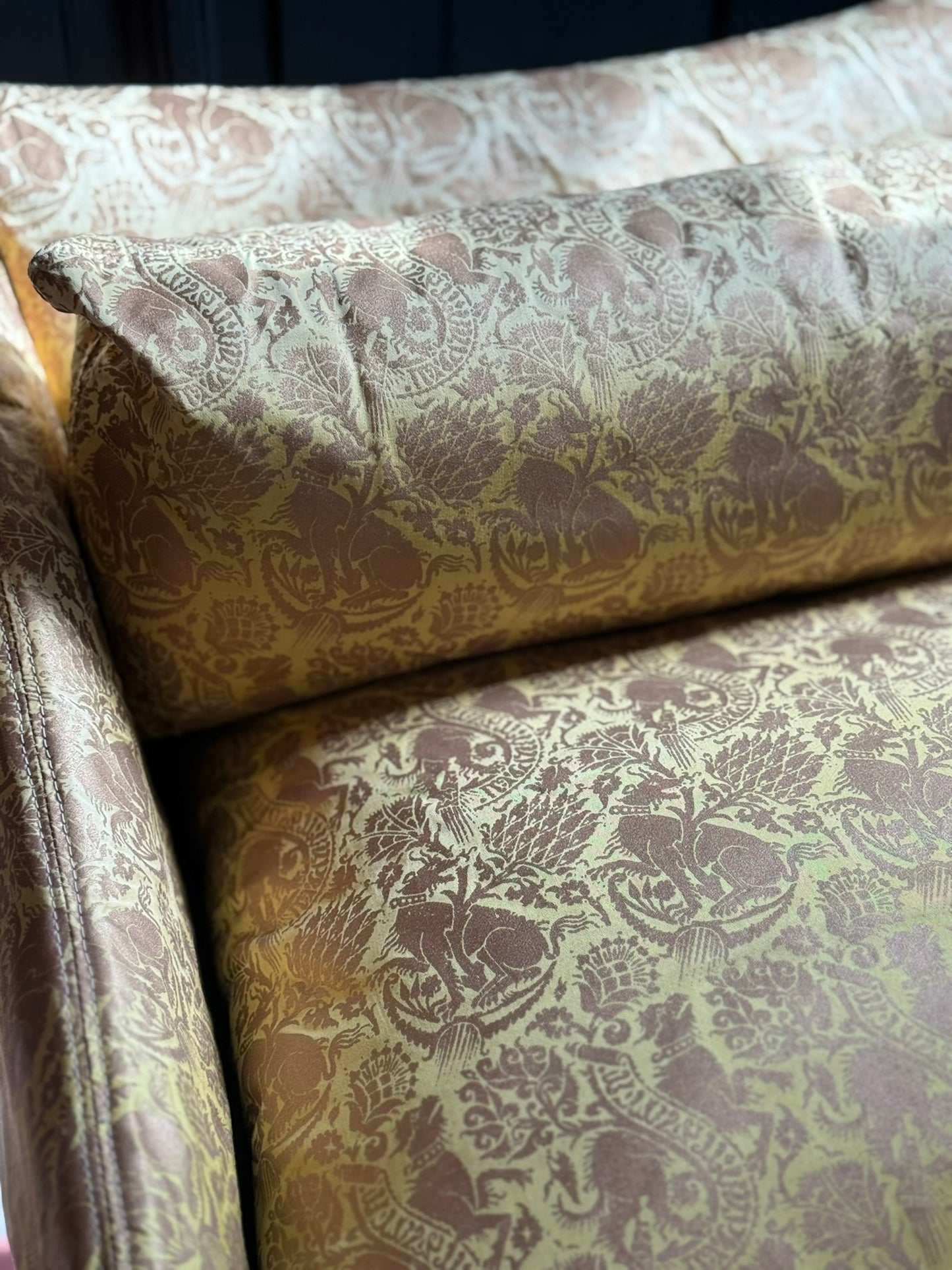 Set of 6 Custom Upholstered Dining Chairs in Fortuny Italian Fabric