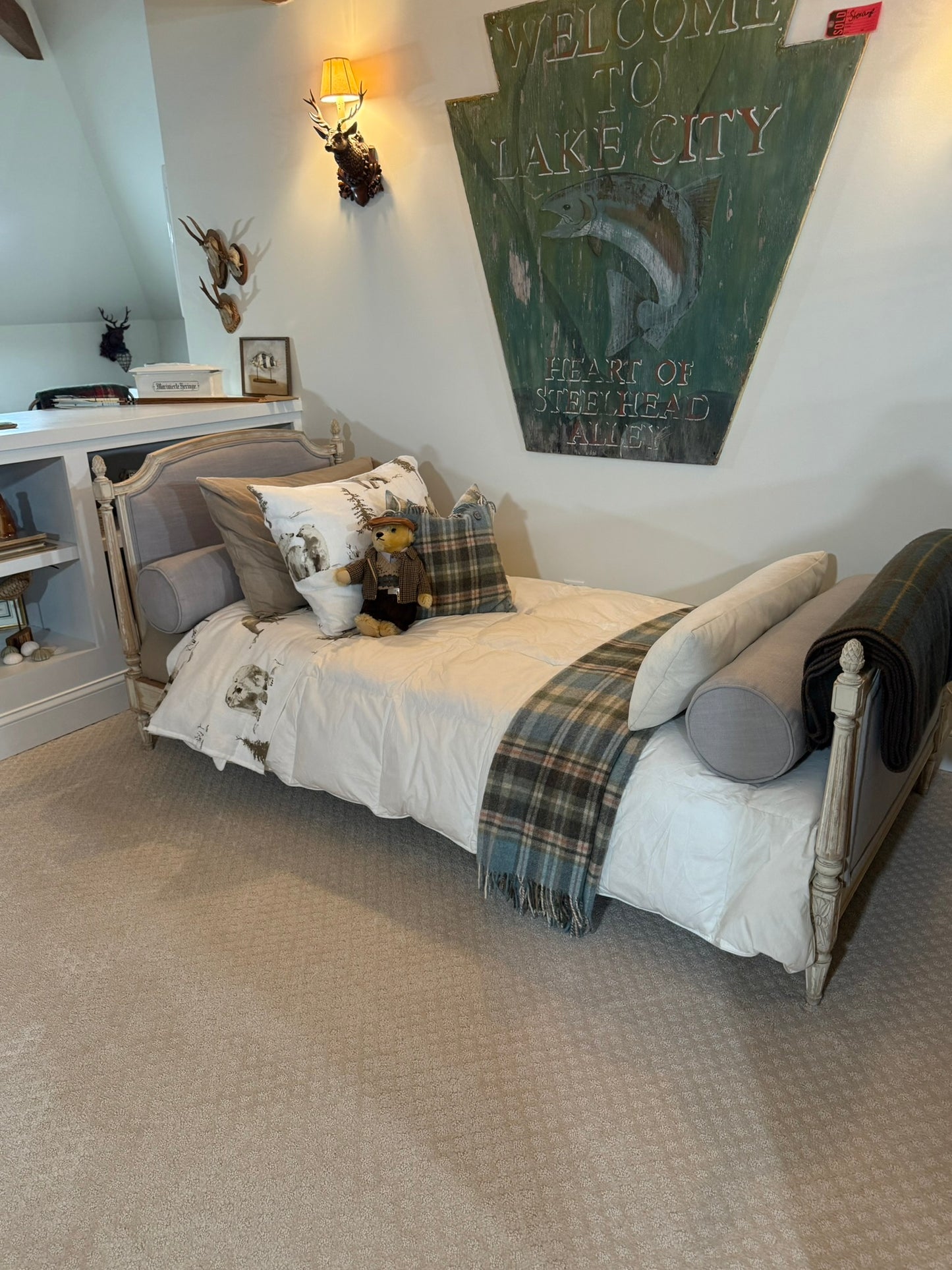 French Upholstered Daybed with Mattress – European Twin Size