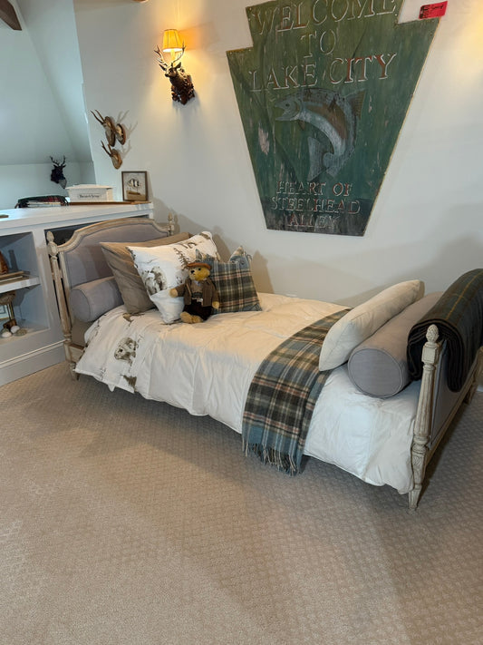 French Upholstered Daybed with Mattress – European Twin Size