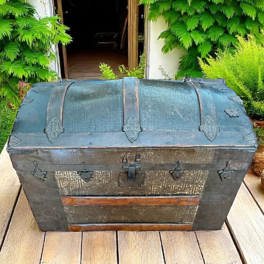 Antique Domed Steamer Trunk