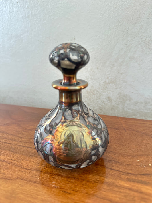 Antique Iridescent Glass Perfume Bottle