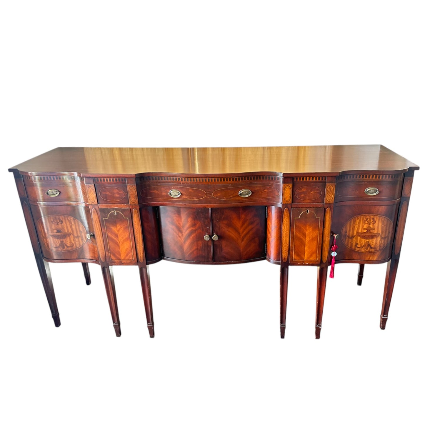 Antique Sheraton Style Mahogany Inlaid Sideboard