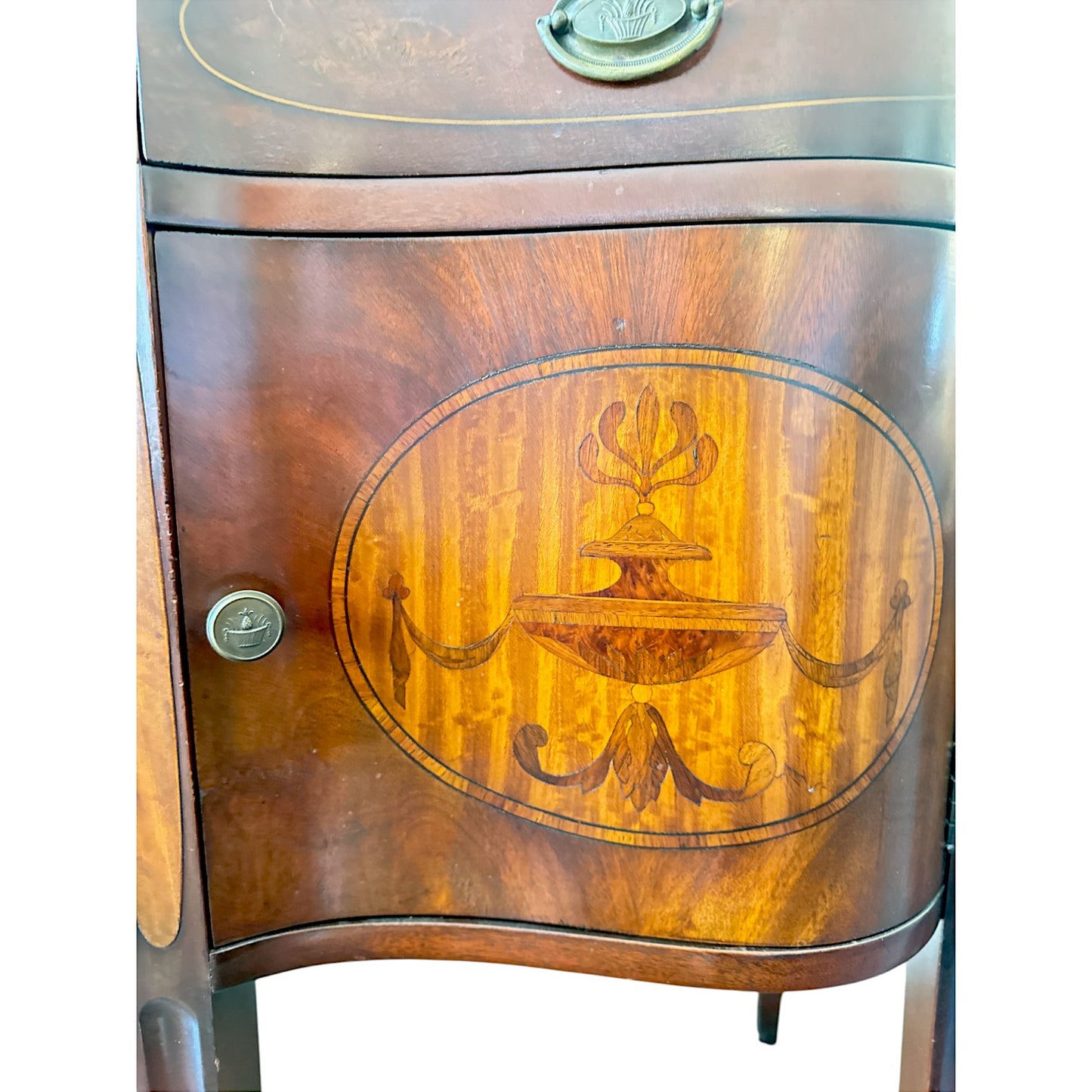 Antique Sheraton Style Mahogany Inlaid Sideboard