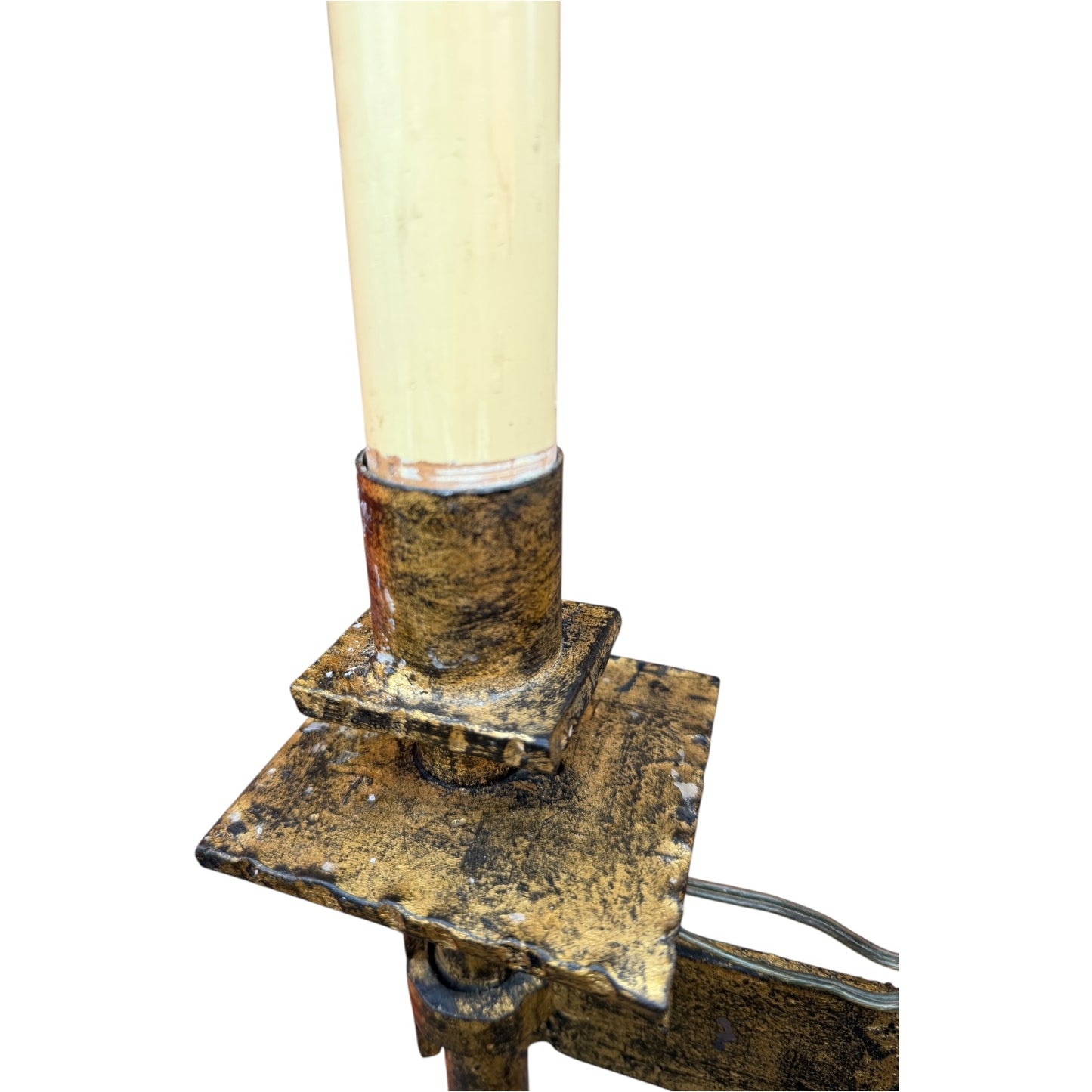 Antique Spanish Gilded Iron Floor Lamp – 62” Tall