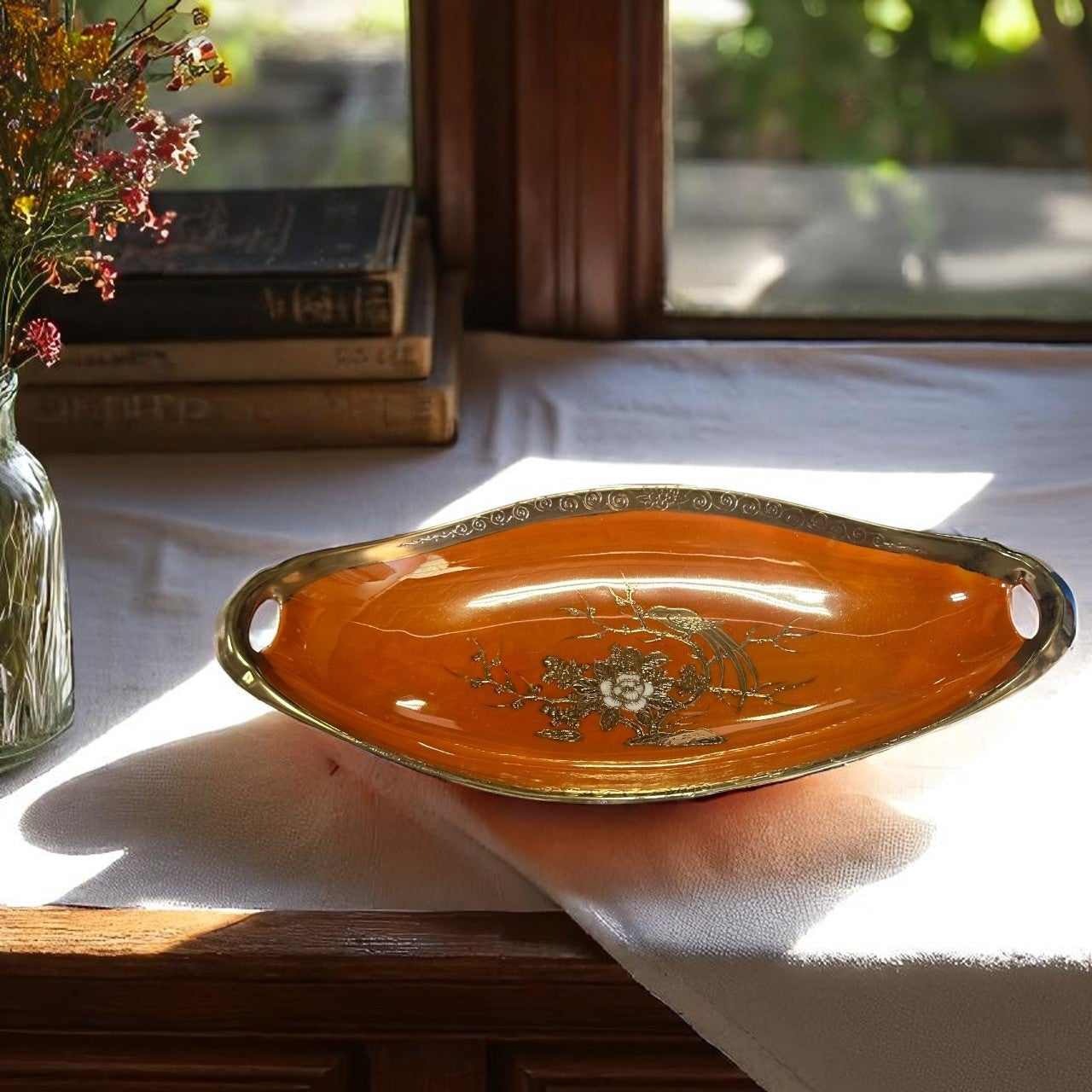 Nortiake Orange Dish with Handles
